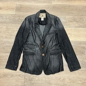 True Religion Justin Denim Blazer Jacket Gray XL